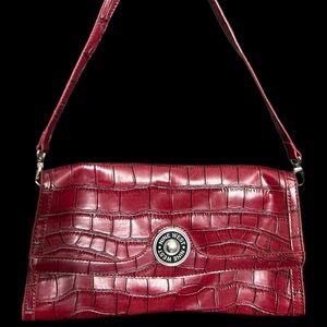 Nine West Red Shoulder Bag with Croc Texture